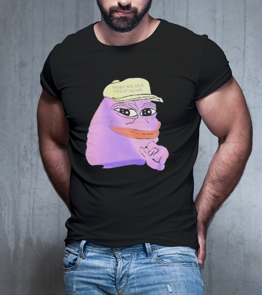 Purple Pepe Make Solana Great Again Hat T-Shirt