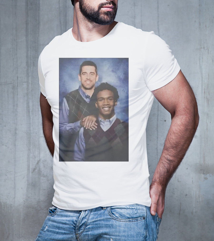 Step Brothers Aaron Rodgers Garrett Wilson New York Jets Portrait Mockup T-Shirt