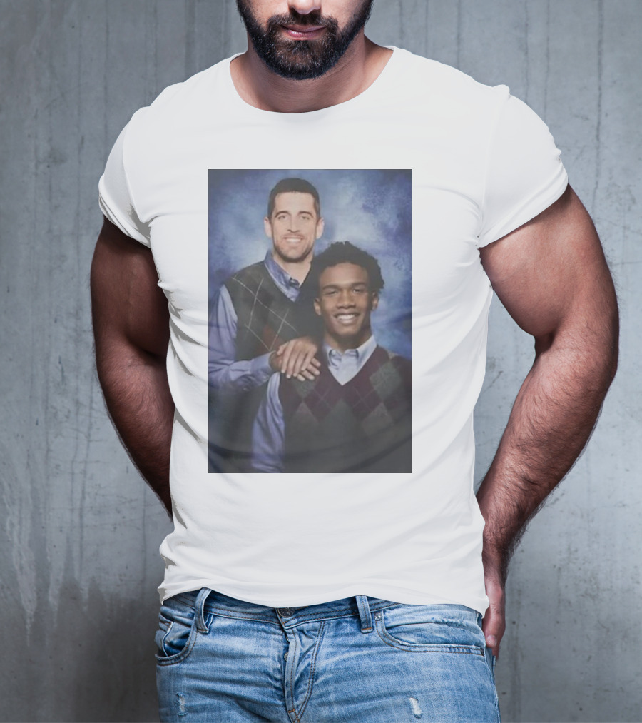 Step Brothers Aaron Rodgers Garrett Wilson New York Jets Portrait Mockup T-Shirt