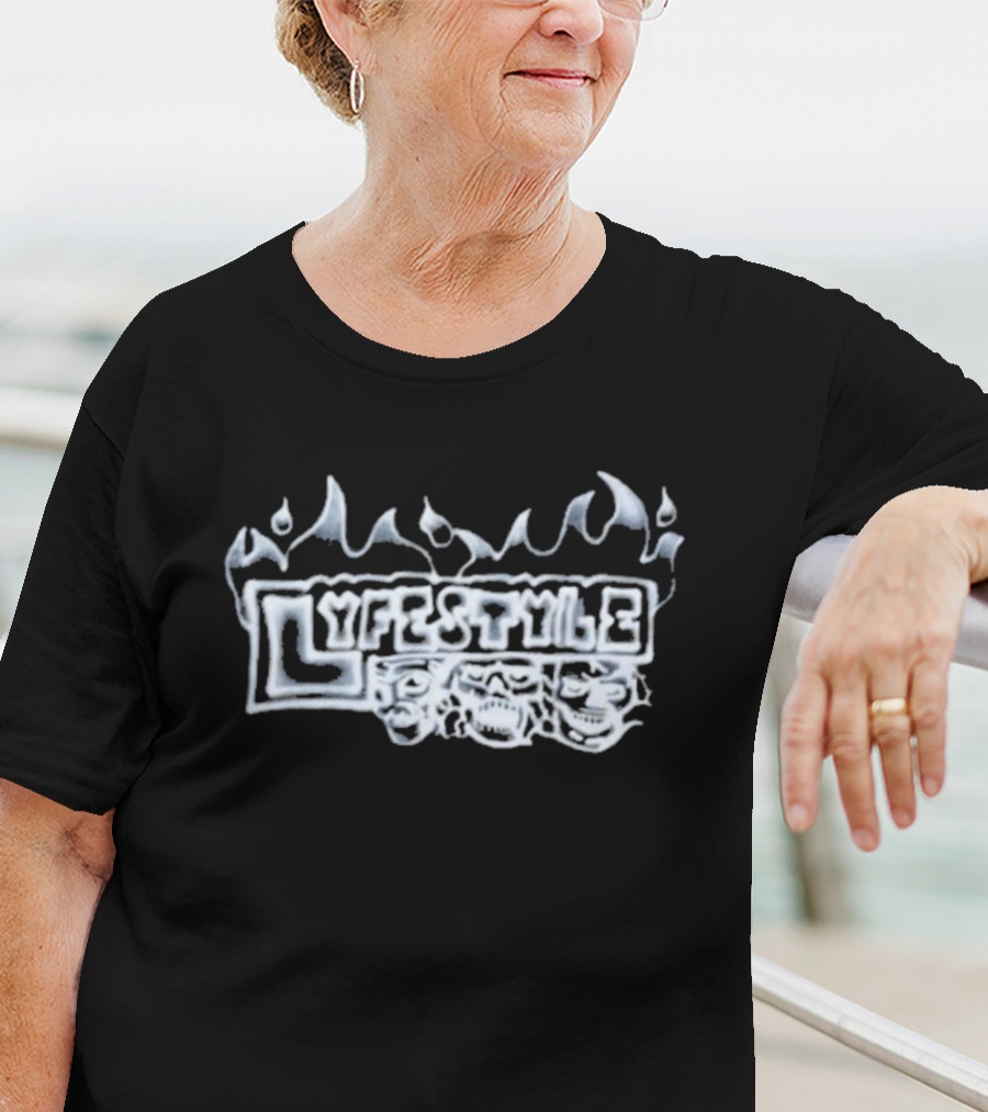 Yeat Heron Preston Lyfestyle Flames Skull T-Shirt