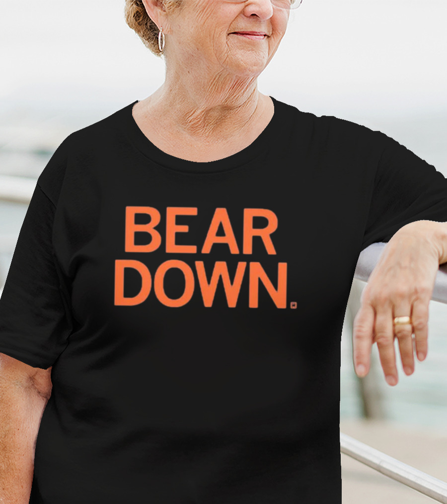 Bear Down Chicago Bears Slogan In Bold Orange Text T-Shirt