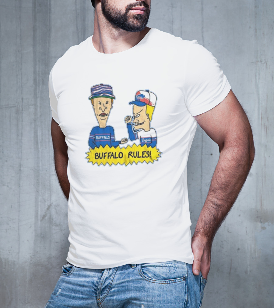 Beavis And Butt-Head Buffalo Rules Buffalo Bills Cartoon Characters T-Shirt