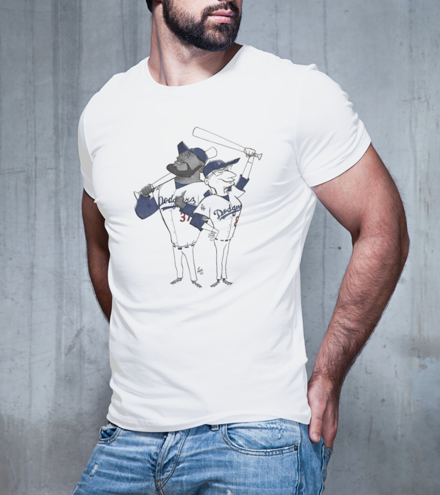 Teoscar And Kiké Dodgers Baseball Doodle Let's Go Dodgers T-Shirt