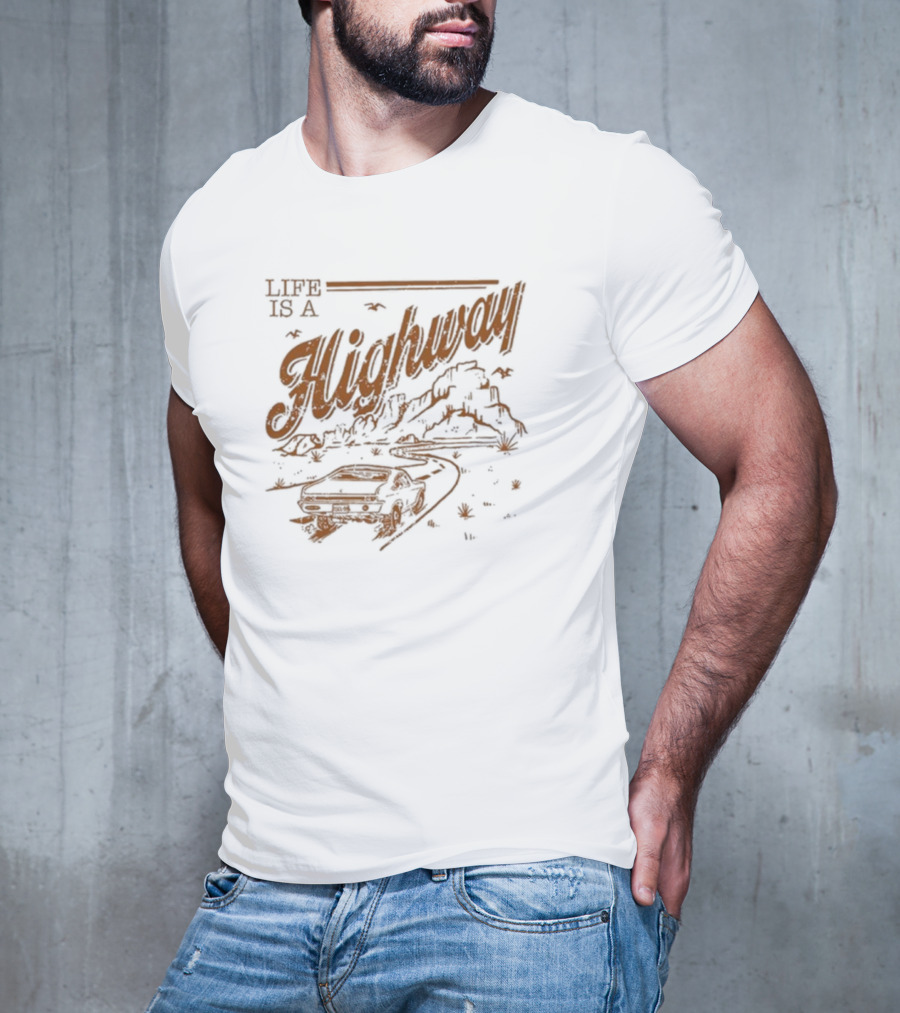 Rascal Flatts Life Is A Highway Vintage Car Desert Journey T-Shirt