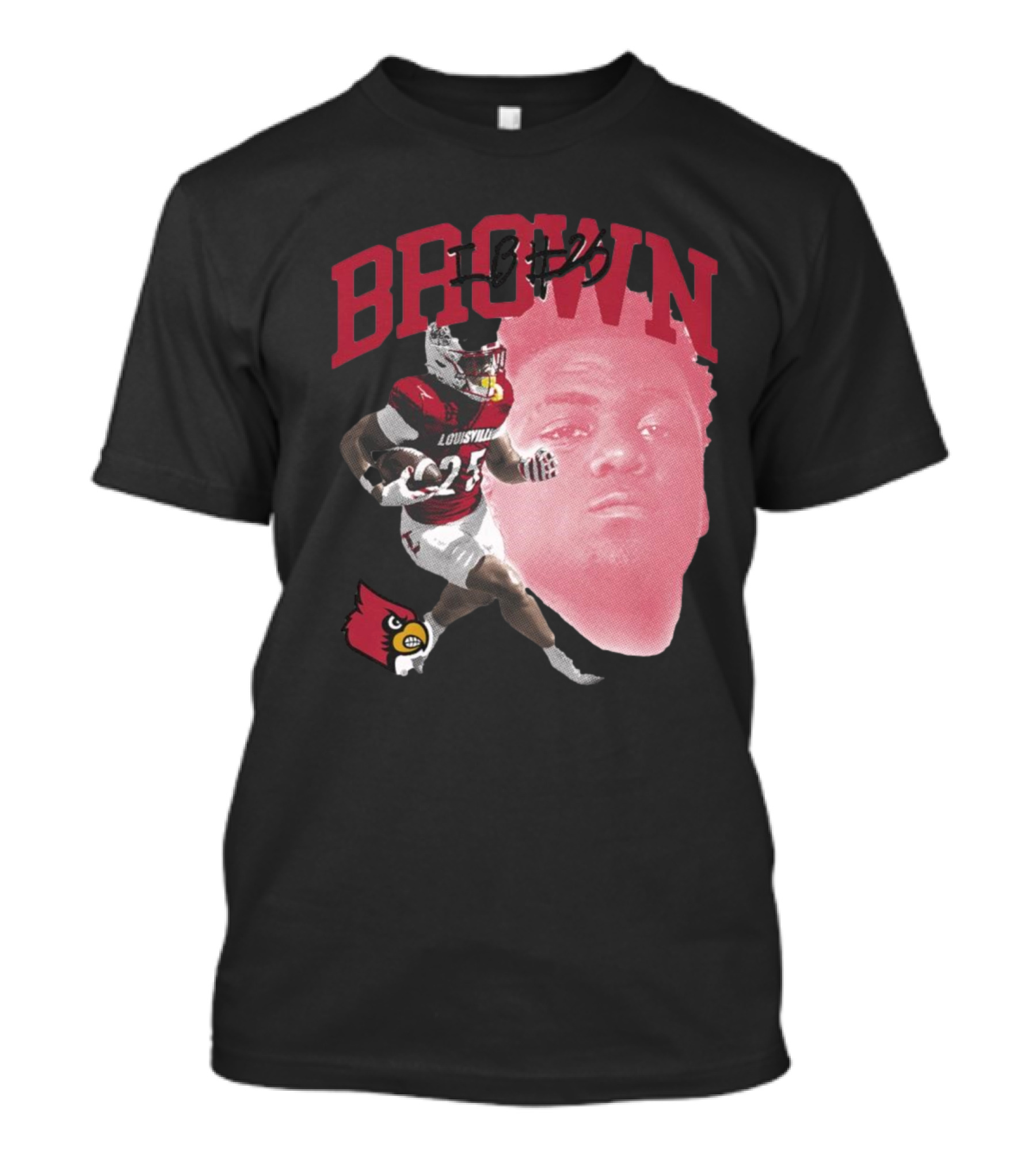 Brown IB #25 Louisville Cardinals Football Player T-Shirt
