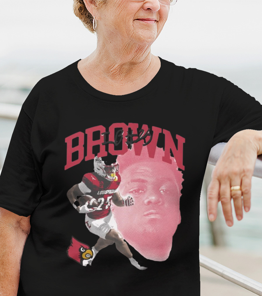 Brown IB #25 Louisville Cardinals Football Player T-Shirt