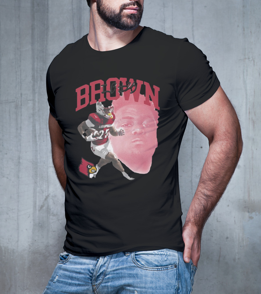 Brown IB #25 Louisville Cardinals Football Player T-Shirt