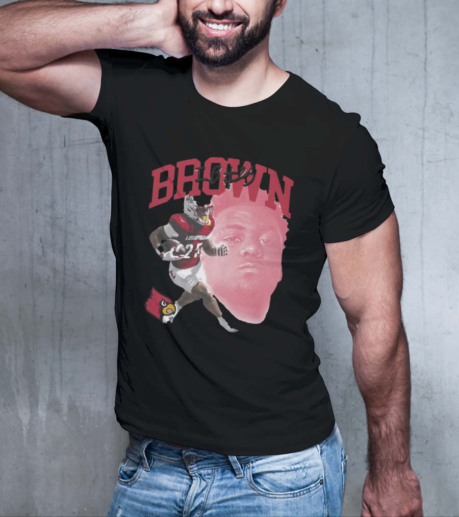 Brown IB #25 Louisville Cardinals Football Player T-Shirt