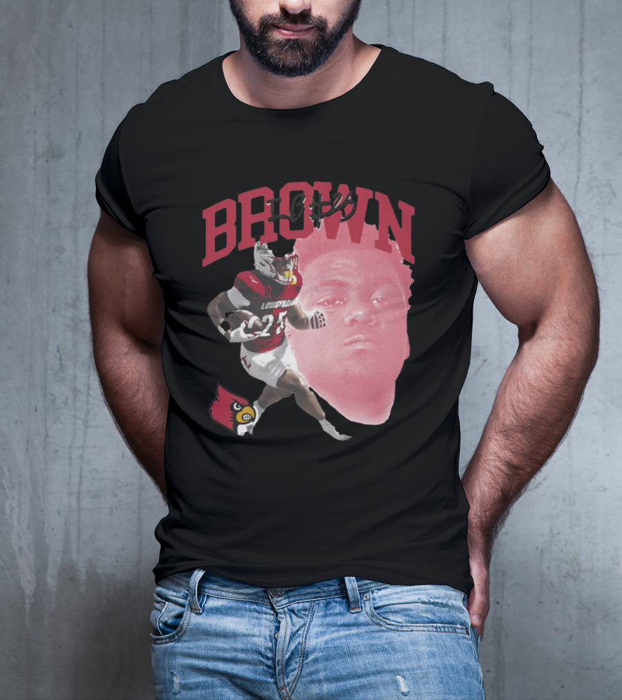 Brown IB #25 Louisville Cardinals Football Player T-Shirt