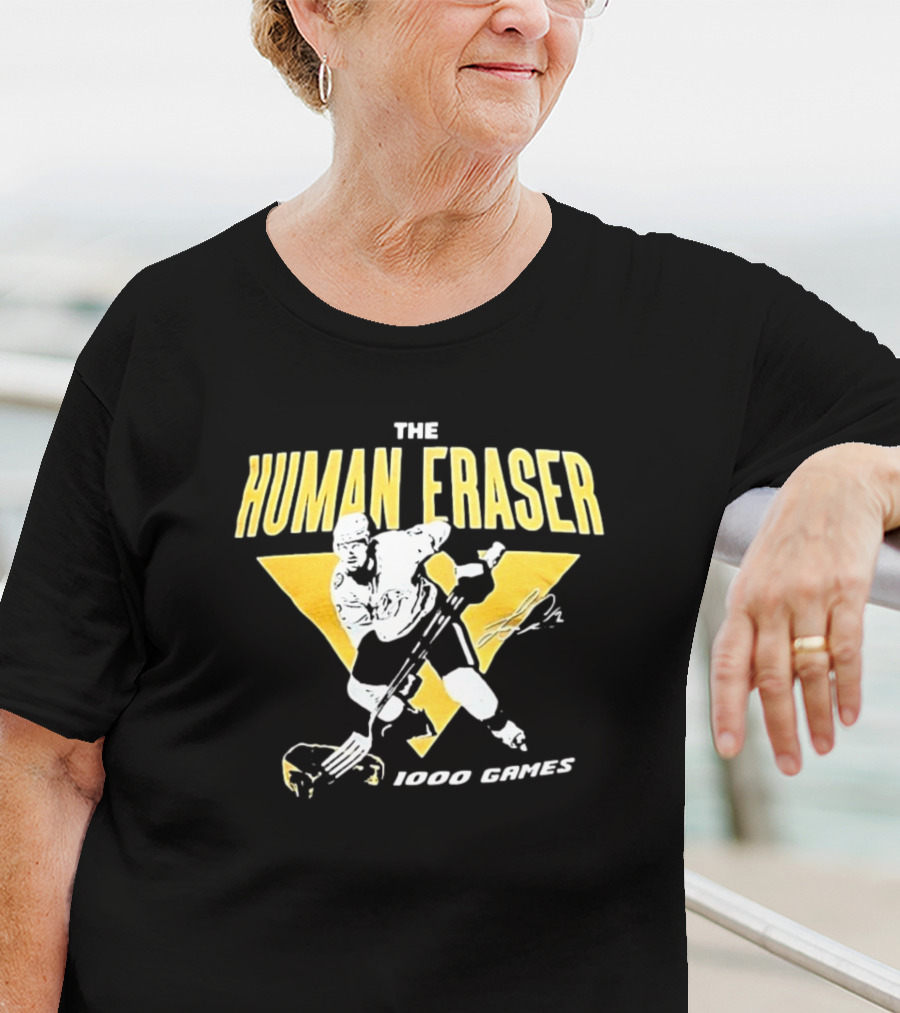 Nashville Predators The Human Eraser 1000 Games Signature Hockey T-Shirt