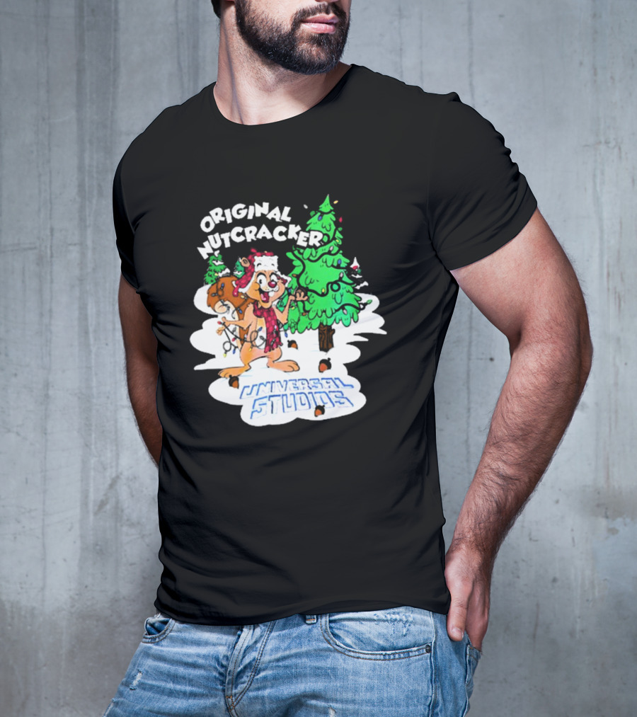 Original Nutcracker Earl The Squirrel Universal Studios Winter Scene T-Shirt