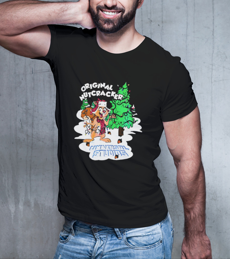 Original Nutcracker Earl The Squirrel Universal Studios Winter Scene T-Shirt