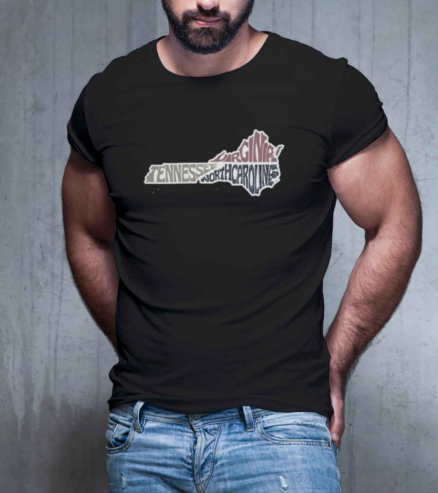 Tennessee Virginia North Carolina Appalachian Strong Map T-Shirt