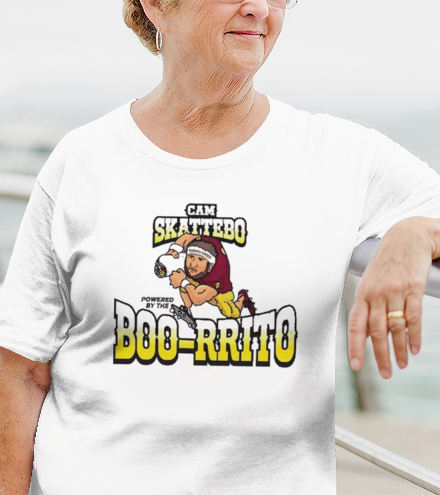 Cam Skattebo Powered By The Boo-rrito Arizona State Sun Devils Caricature T-Shirt