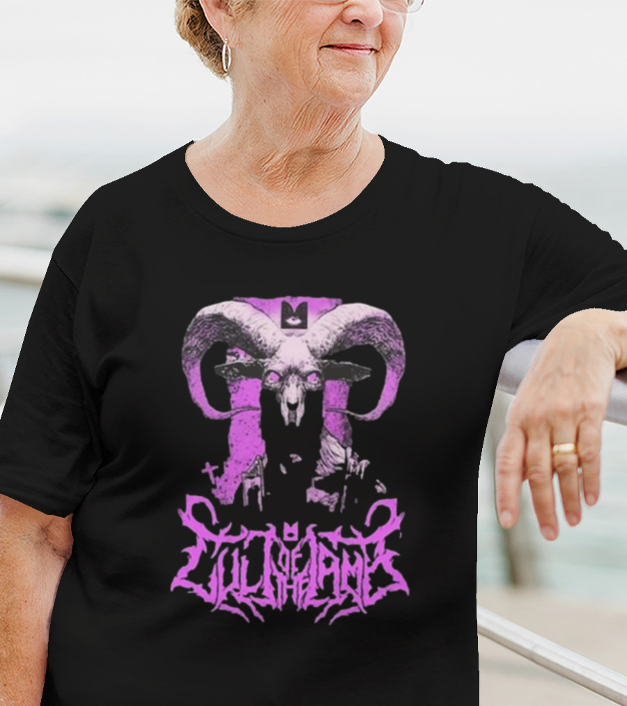 Cult Of The Lamb Unholy Goat Ram Skull Purple T-Shirt