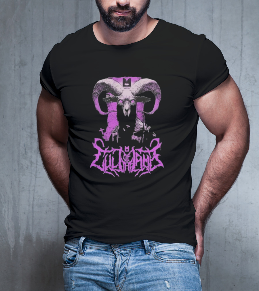 Cult Of The Lamb Unholy Goat Ram Skull Purple T-Shirt