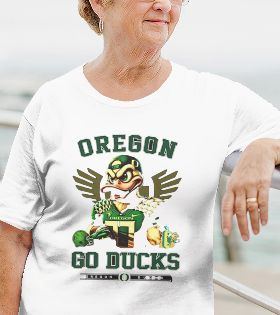 Oregon Ducks Go Ducks Mascot Football Wings Helmet T-Shirt