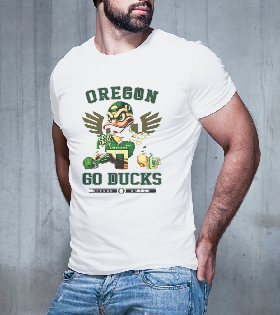 Oregon Ducks Go Ducks Mascot Football Wings Helmet T-Shirt