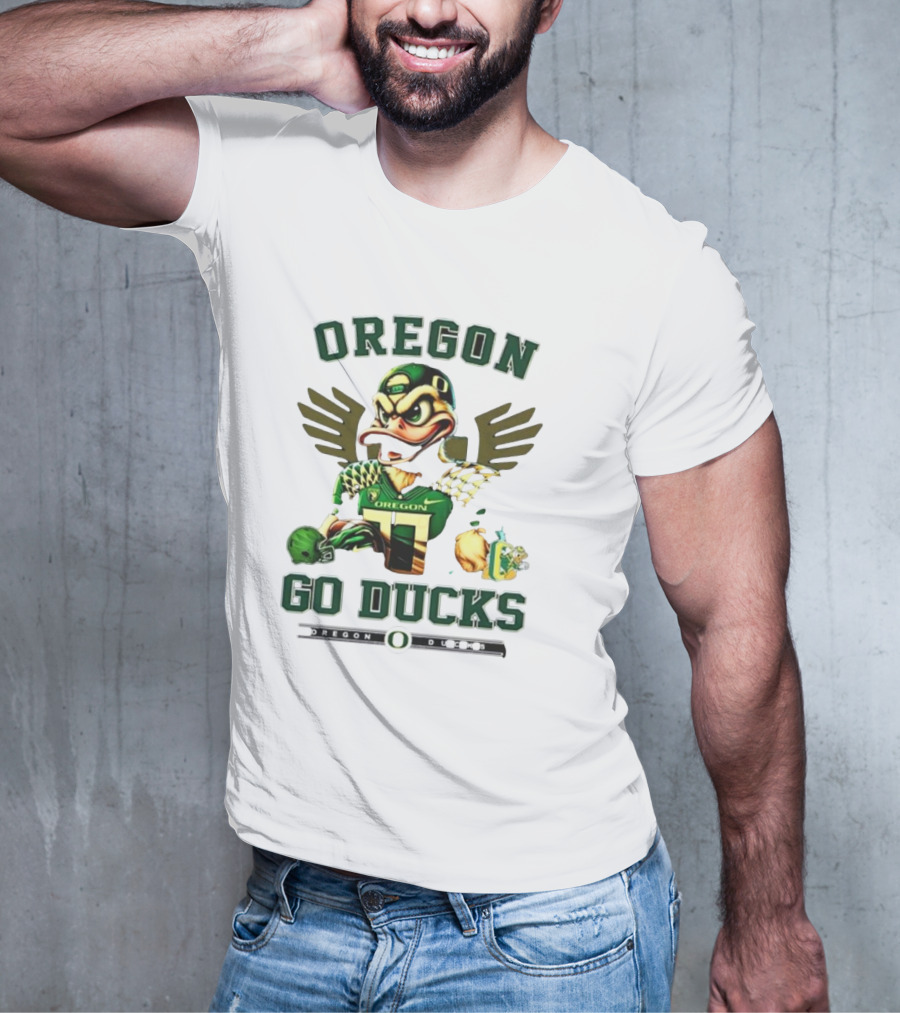 Oregon Ducks Go Ducks Mascot Football Wings Helmet T-Shirt