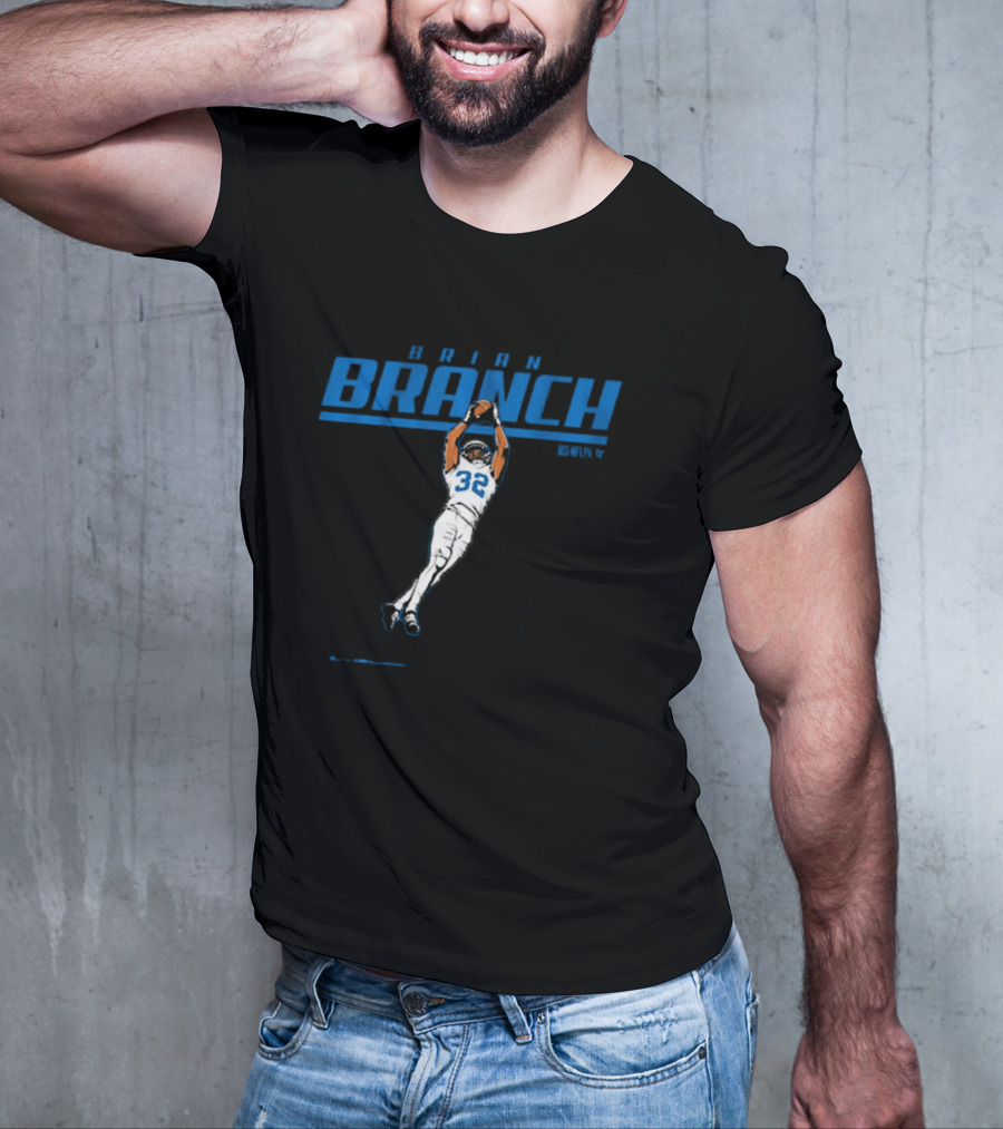 Brian Branch NFL Detroit Lions Jump Catch T-Shirt