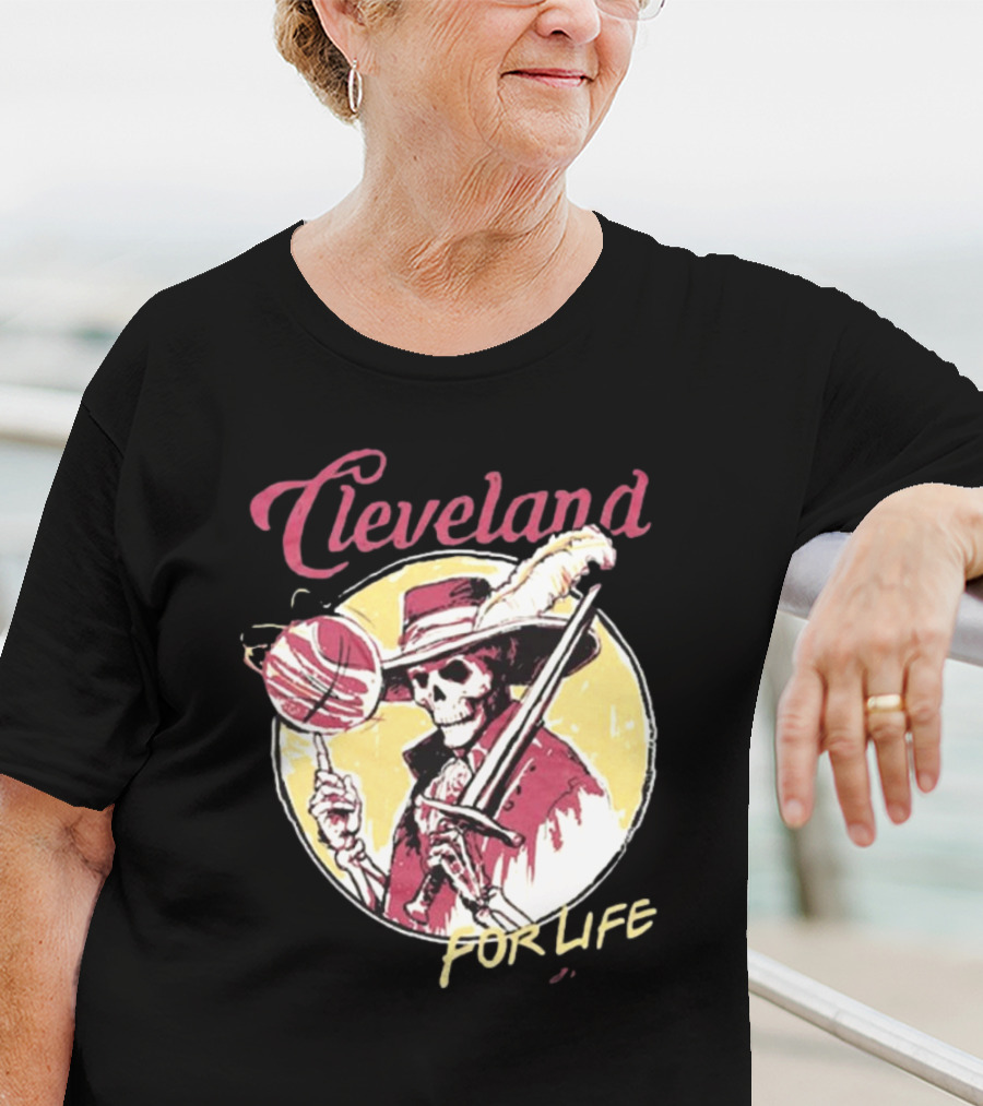 Cleveland Basketball Skeleton For Life T-Shirt