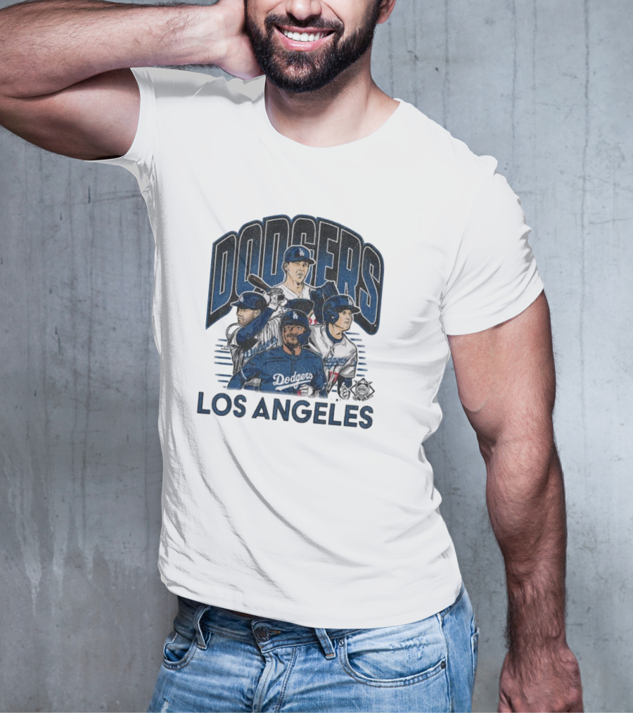 Los Angeles Dodgers Multi Player Vintage Painting T-Shirt