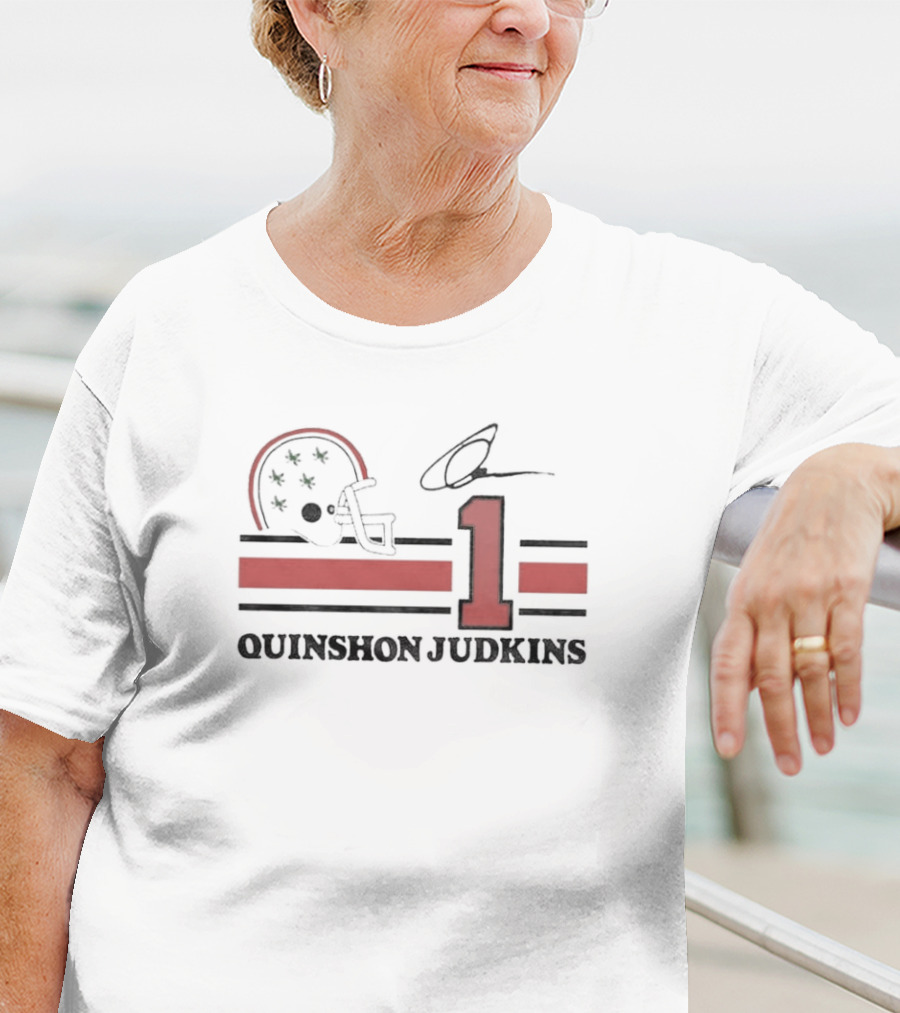 Quinshon Judkins #1 Ohio State Helmet Signature Jersey T-Shirt