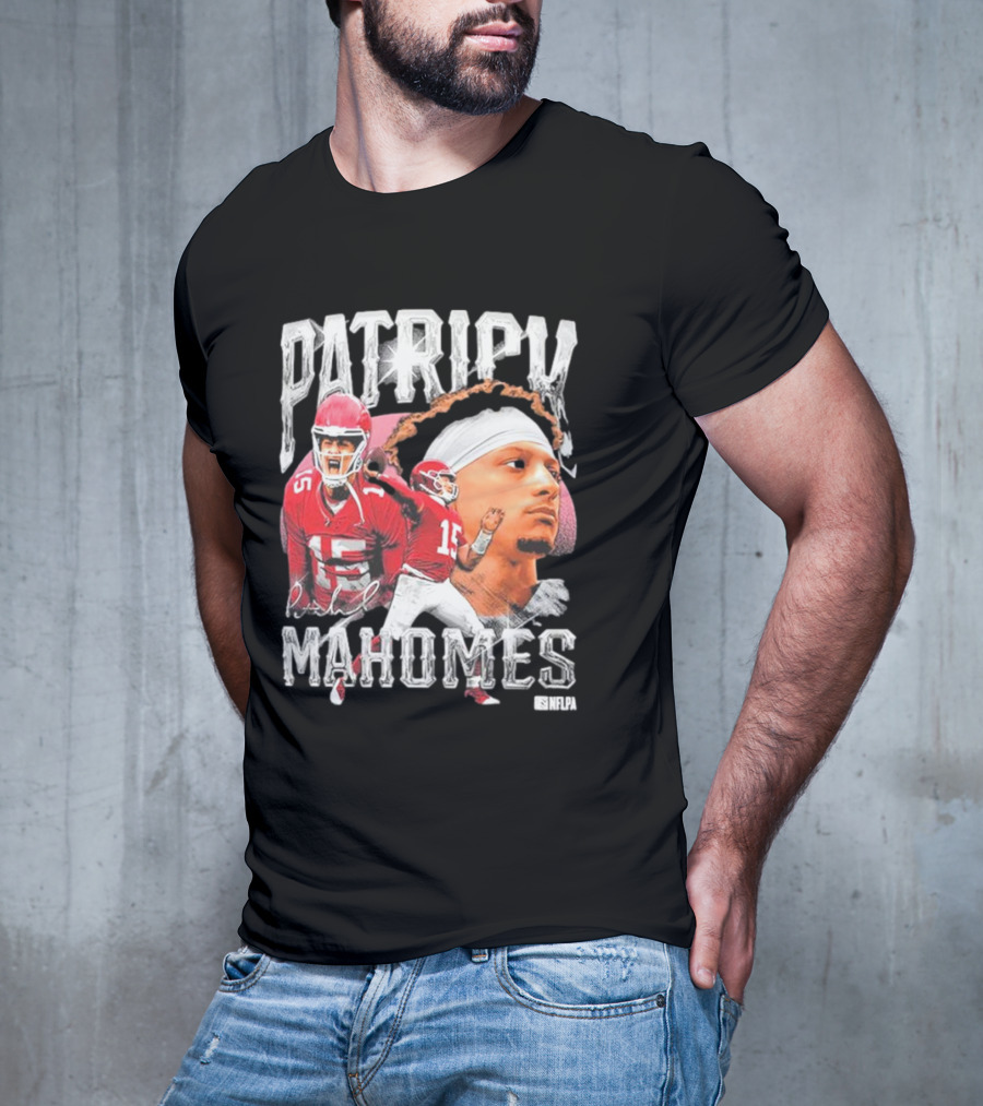 Patrick Mahomes NFLPA Athlete Portrait And Action Montage T-Shirt