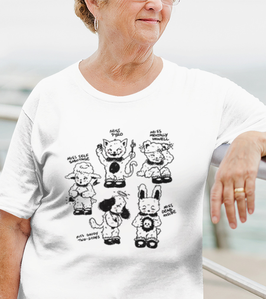 Bi Briggs Miss Pyro Miss Self-Sabotage Miss Mentally Unwell Miss Daddy Issues Miss Dead Inside Characters Raglan T-Shirt