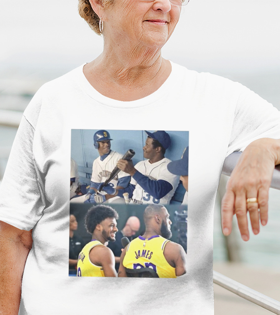 Ken Griffey Jr And Ken Griffey Sr Attend Lakers Game For LeBron And Bronny Historic Moment T-Shirt