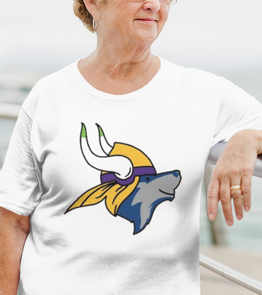 Maplewedgie Corndoggylol Minnesota Timbervikes Vikings Wolf Helmet Nordic Spirit Fusion T-Shirt