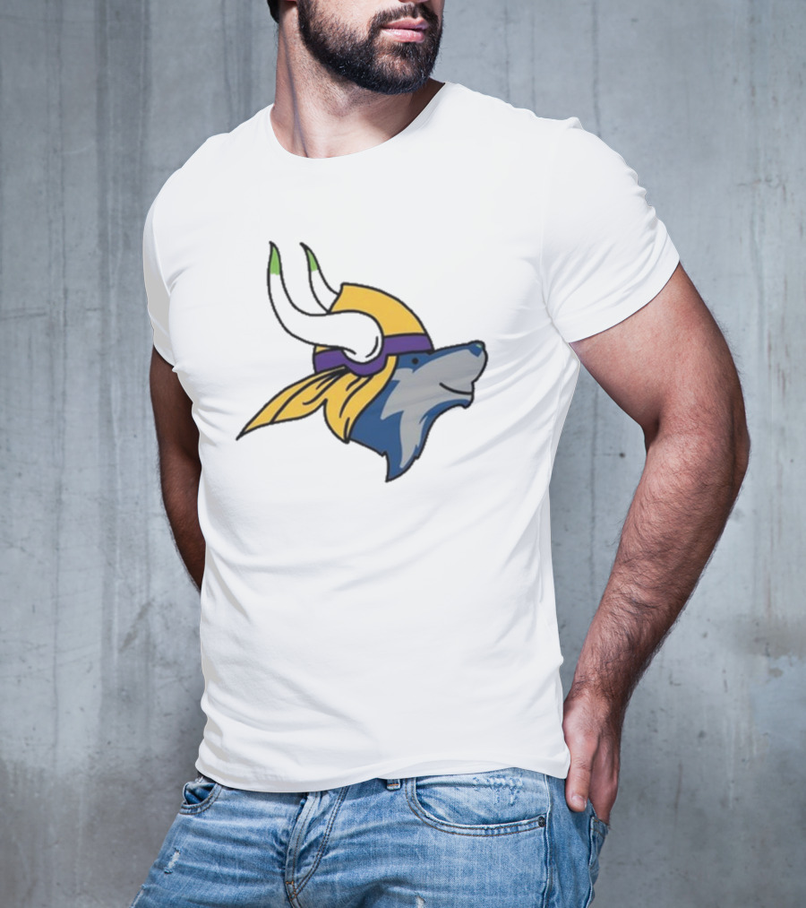 Maplewedgie Corndoggylol Minnesota Timbervikes Vikings Wolf Helmet Nordic Spirit Fusion T-Shirt