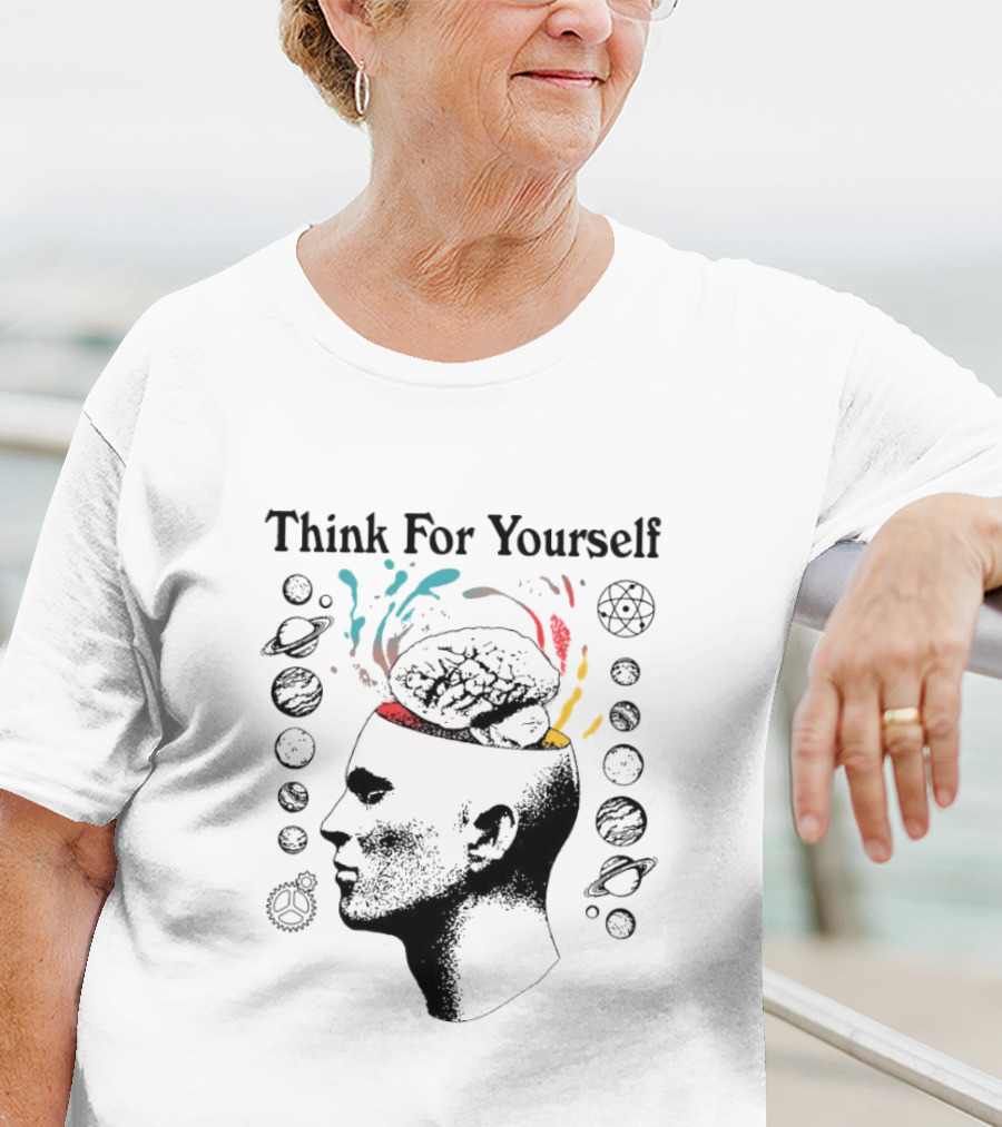 Joe Bartolozzi Think For Yourself Brain Out Open Planets T-Shirt