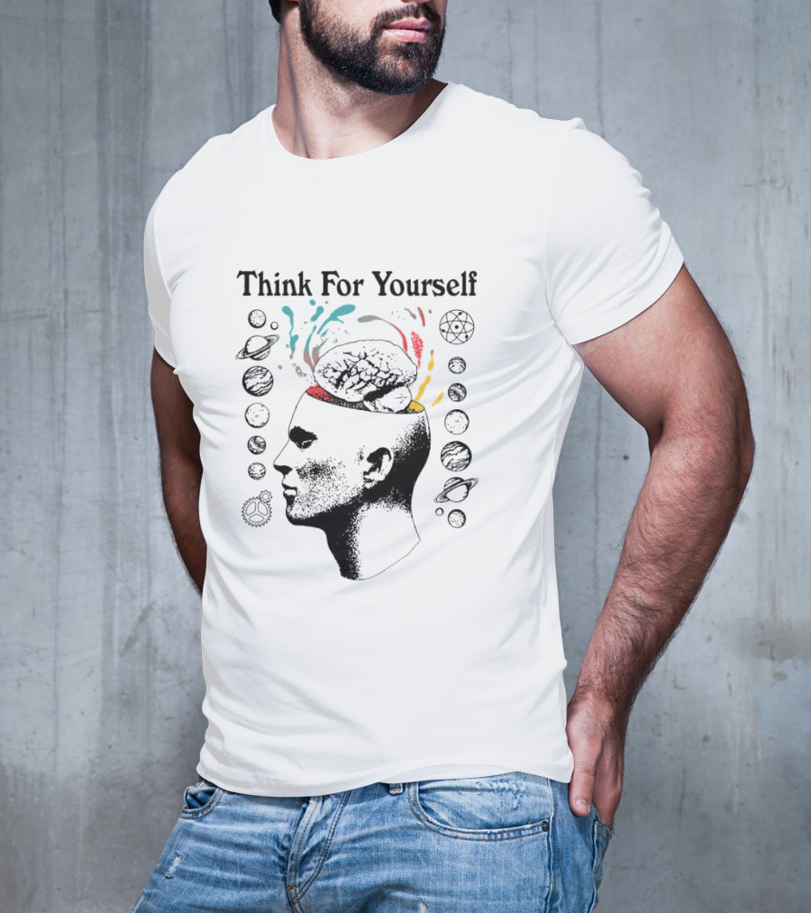 Joe Bartolozzi Think For Yourself Brain Out Open Planets T-Shirt