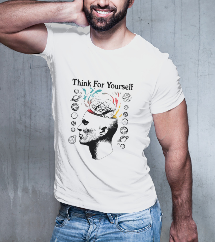 Joe Bartolozzi Think For Yourself Brain Out Open Planets T-Shirt