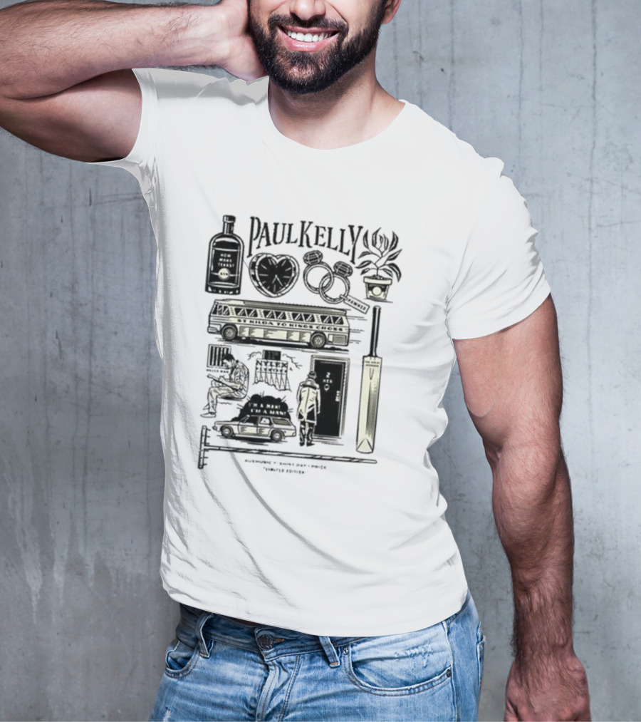 Paul Kelly Australia Music Themes Icons And Symbols T-Shirt