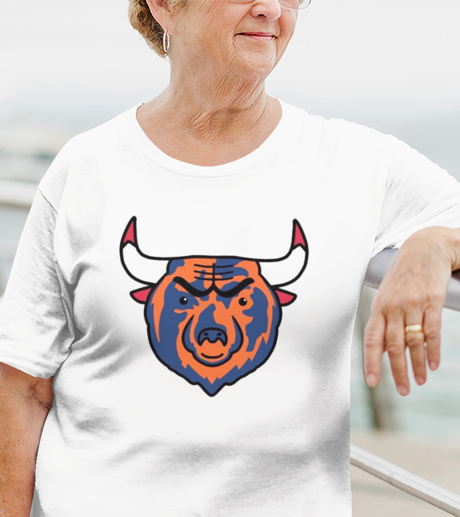NFL Bears NBA Bulls Logo Mashup Combo T-Shirt