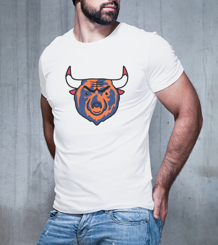 NFL Bears NBA Bulls Logo Mashup Combo T-Shirt