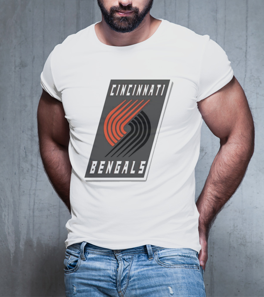 Cincinnati Bengals X Portland Trail Blazers Mashup Logo NFL NBA T-Shirt
