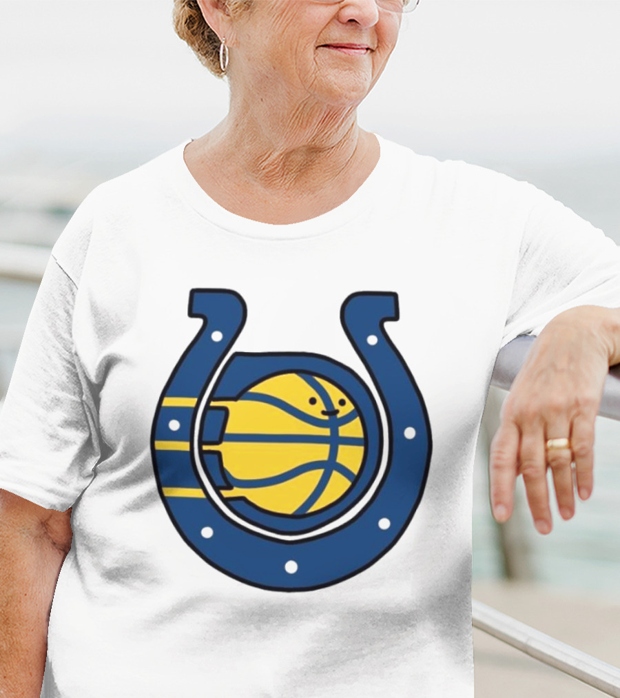 NFL X NBA Indianapolis Colts Pacers Logo Mashup Combine T-Shirt