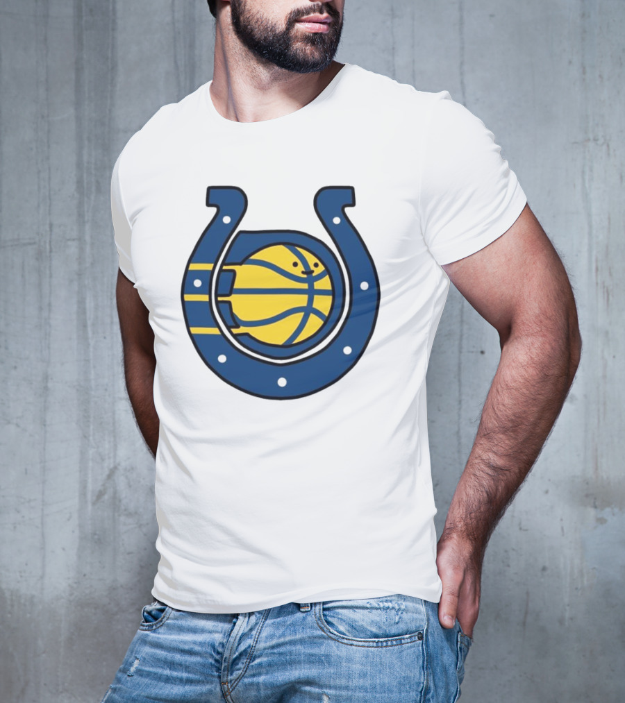 NFL X NBA Indianapolis Colts Pacers Logo Mashup Combine T-Shirt