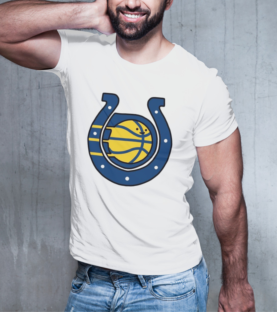 NFL X NBA Indianapolis Colts Pacers Logo Mashup Combine T-Shirt