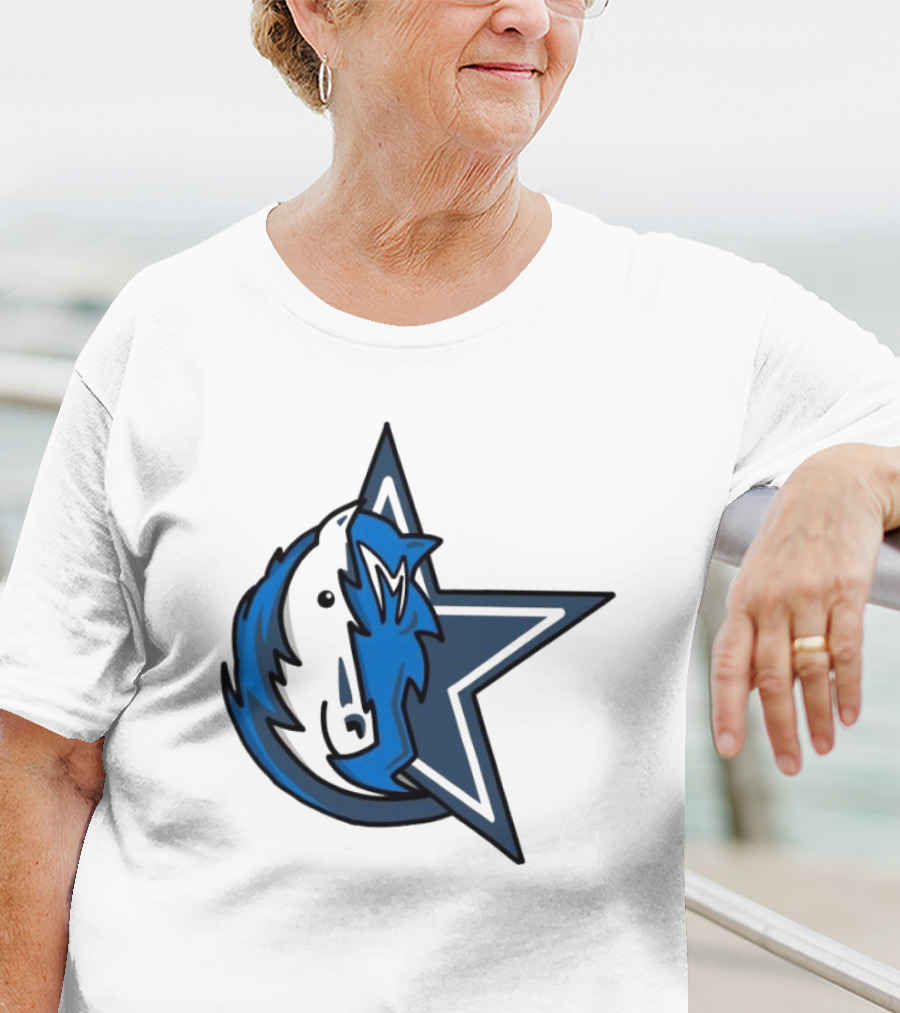 NFL NBA Cowboys Mavericks Logo Mashup Combine T-Shirt