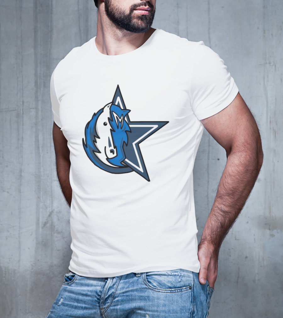 NFL NBA Cowboys Mavericks Logo Mashup Combine T-Shirt