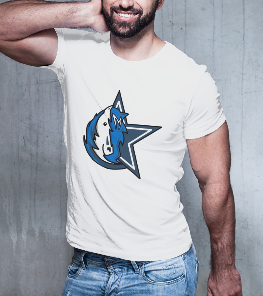 NFL NBA Cowboys Mavericks Logo Mashup Combine T-Shirt
