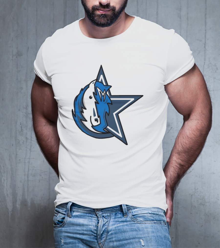 NFL NBA Cowboys Mavericks Logo Mashup Combine T-Shirt