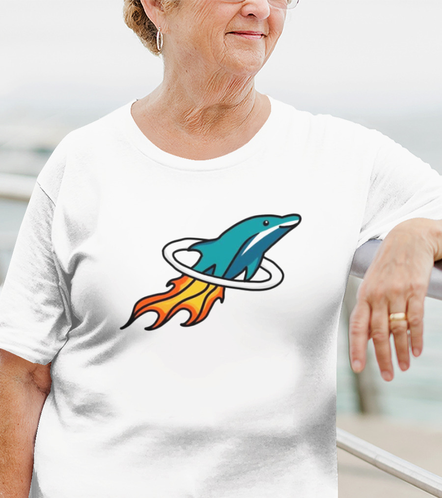 Dolphins X Rockets Crossover Logo Mashup T-Shirt