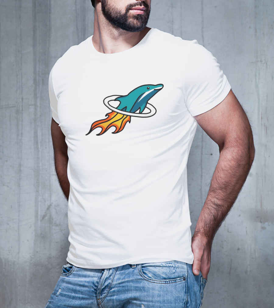 Dolphins X Rockets Crossover Logo Mashup T-Shirt