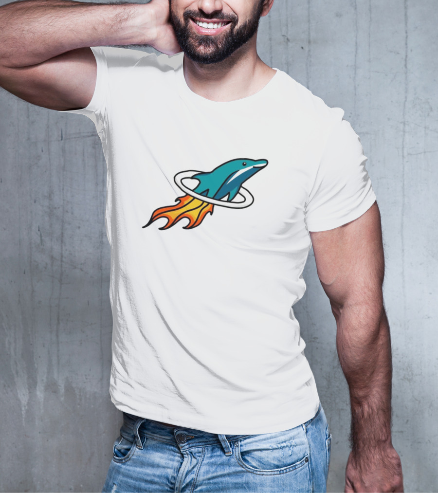 Dolphins X Rockets Crossover Logo Mashup T-Shirt