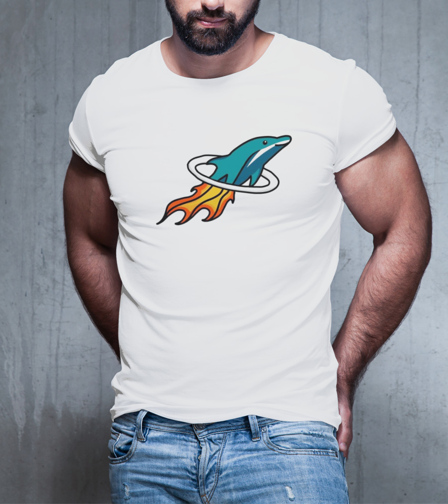 Dolphins X Rockets Crossover Logo Mashup T-Shirt